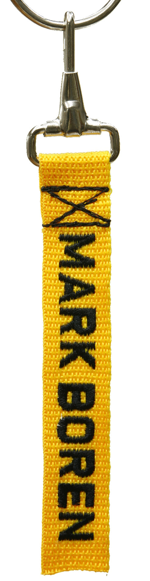 10-02-0005 Name Tag 1in Webbing Spring Clip Orange Black Letters