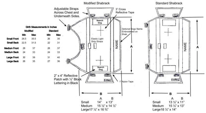 Search and Rescue Dog Shabrack Size - Ruffian Specialties 30-04-0001